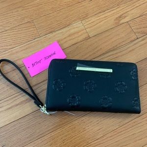 Betsey Johnson Flower Embellished Wristlet
